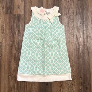 Janie and Jack- Girls size 5- White/ Turquoise